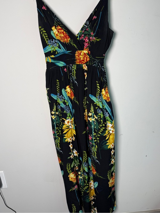 Roman Dresses & Skirts - Roman Originals Petite Tropical Floral Maxi Dress V-Neck Smocked Waist XS